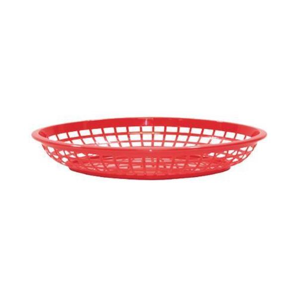 Tablecraft Oval Red Plastic Basket, PK12 C1084R